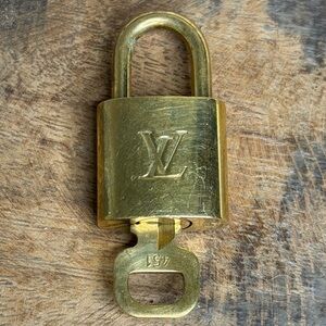 Louis Vuitton Gold Brass Padlock with Key #451